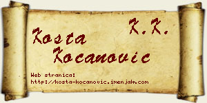Kosta Kocanović vizit kartica